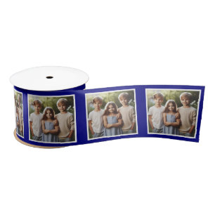 En Satin Photo customisée Ruban Blanc Marine Bleu Enfants