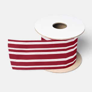 En Satin Rayures dans le ruban rouge et blanc de canneberge