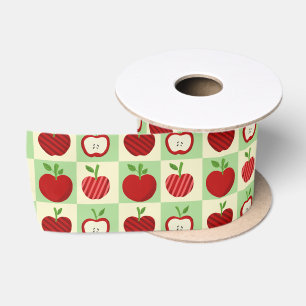 En Satin Ruban à carreaux de pomme rouge Cadeau d'enseignan