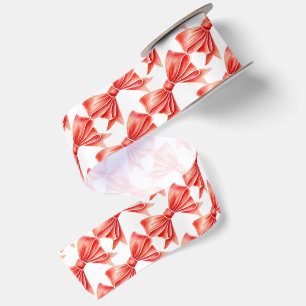 En Satin Ruban à motif répétitif d'art de noeud rouge aquar