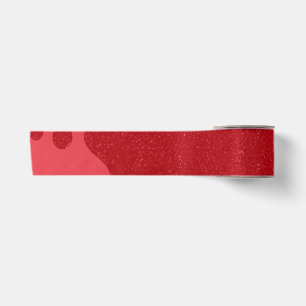 En Satin Ruban à vague pailleté rouge tomate personnalisé