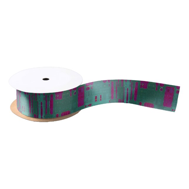 En Satin Ruban Abstrait / Turquoise (Bobine)