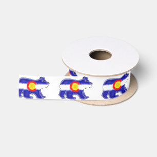 En Satin Ruban brouillé de drapeau d'ours de style du