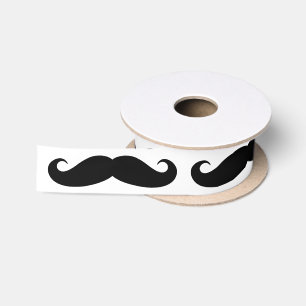En Satin Ruban cadeau amusant avec motif de moustache noire