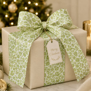 En Satin Ruban damassé vert