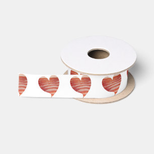 En Satin Ruban de coeur de bacon