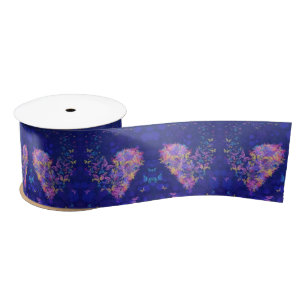 En Satin Ruban de coeur papillon - Amour