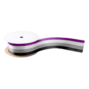 En Satin Ruban de drapeau de fierté d'Asexuality