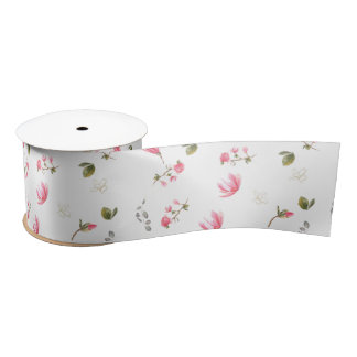 En Satin Ruban de fleur de Magnolia, Magnolias roses sur ru