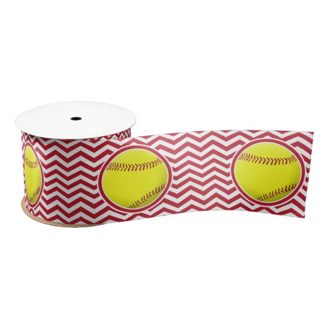En Satin Ruban de la partie de softball cool Chevron (Bobine)