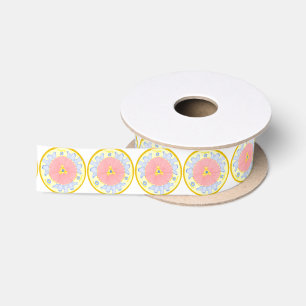 En Satin Ruban de médaillon de fleurs de passion légère