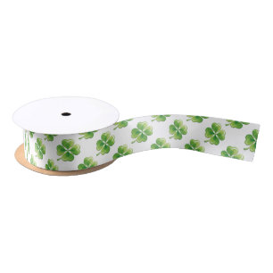 En Satin Ruban de motif de shamrock