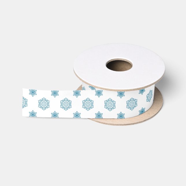 En Satin Ruban de neige bleu (Bobine)
