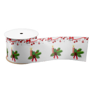 En Satin Ruban de Noël, bougie de Noël