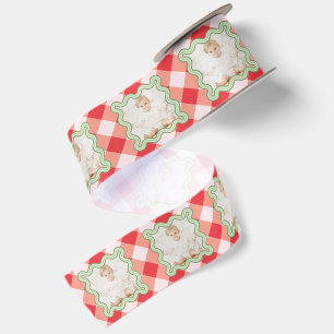 En Satin Ruban de Noël personnalisé avec photo pour les fêt