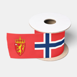 En Satin Ruban de Norvège, emblème, patriotique, drapeau no