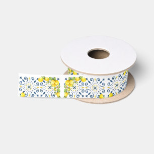 En Satin Ruban de soie pour Baby Shower aux Citrons sur Car