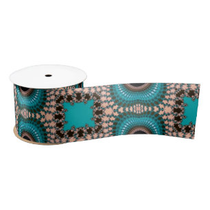En Satin Ruban de style marocain noir et turquoise