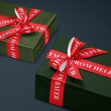 Ruban de texte simple Rouge Cerise Joyeux Noël Cad