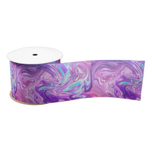 En Satin ruban de tourbillons rose bleu et violet