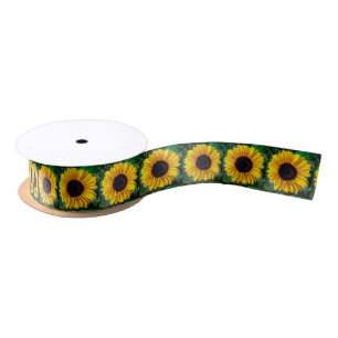 En Satin Ruban de tournesol brillant