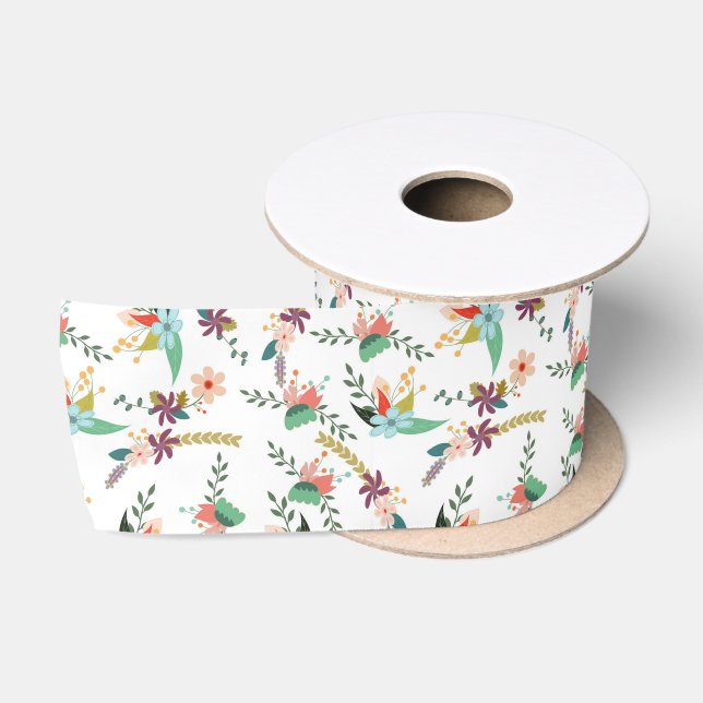 En Satin ruban des fleurs de printemps (Bobine)