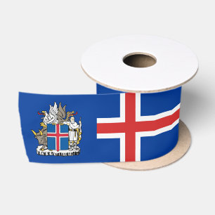 En Satin Ruban d'Islande, Emblème, patriotique, Drapeau isl