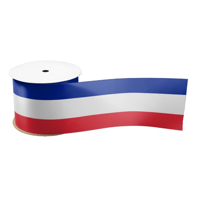 En Satin Ruban Drapeau Français (Bobine)