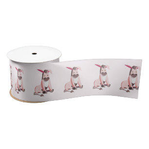 En Satin Ruban drôle rose âne rose