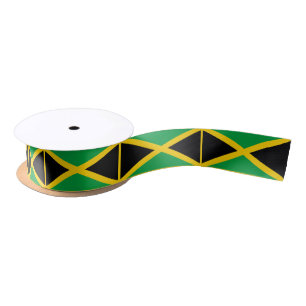 En Satin Ruban du drapeau jamaïcain, mode jamaïcaine /sport