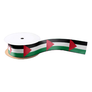 En Satin Ruban du drapeau palestinien