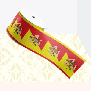 En Satin Ruban du drapeau sicilien, patriotes siciliens/spo
