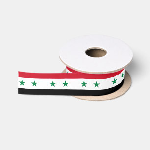 En Satin Ruban du drapeau syrien, Syrie (ancien)