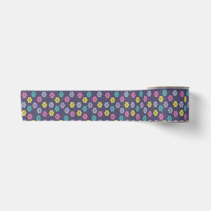 En Satin Ruban floral violet :
