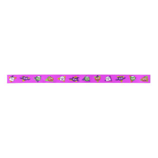 En Satin Ruban mignon et effrayant - violet