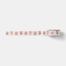 Ruban Motif Pastel Cupcake Confetti