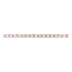 En Satin Ruban Motif Pastel Cupcake Confetti