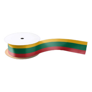 En Satin Ruban patriotique avec Drapeau de Lituanie