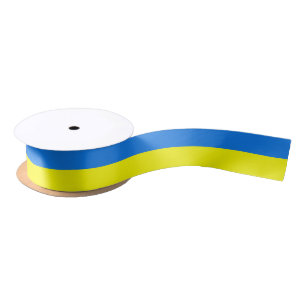 En Satin Ruban patriotique avec drapeau de l'Ukraine