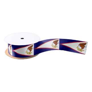En Satin Ruban patriotique avec drapeau des Samoa américain