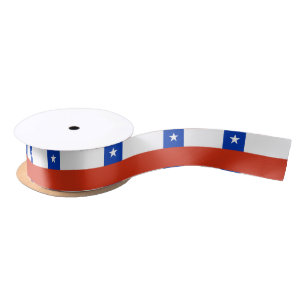 En Satin Ruban patriotique avec drapeau du Chili