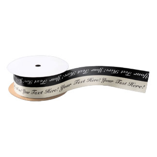 En Satin Ruban personnalisé par rayure des textes de noir