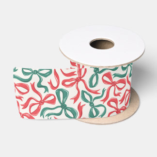 En Satin Ruban Preppy Bows Noël Rouge Vert