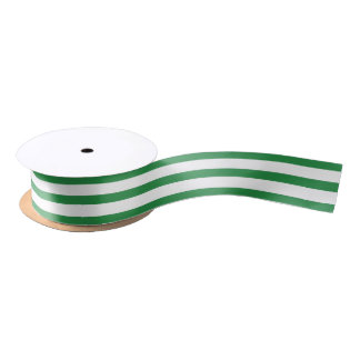 En Satin Ruban rayé vert et blanc
