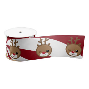 En Satin Ruban satiné Kawaii Reindeer