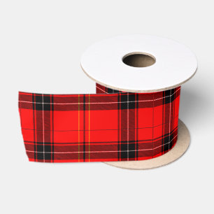 En Satin Ruban satiné noir et rouge (Tartan)