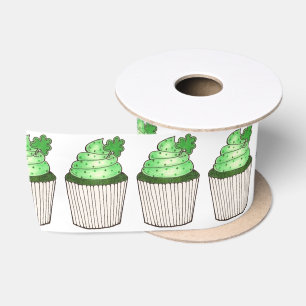 En Satin Ruban Shamrock vert Cupcake Saint Patrick's Day