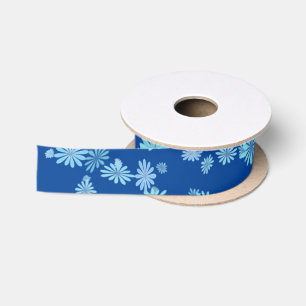 En Satin Ruban simple Aqua et Blue Snowflake olympique