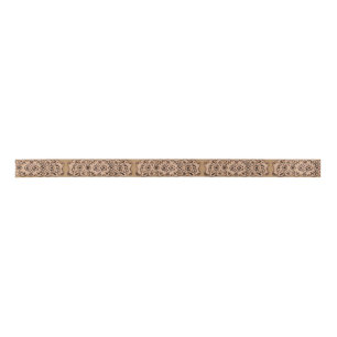 En Satin Tan Lace feuille scrolls & ruban citrouille