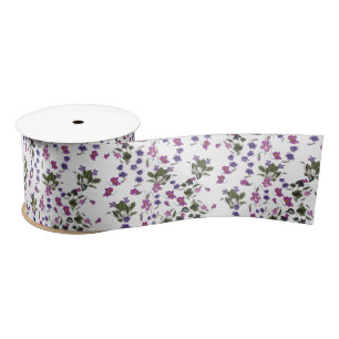 En Satin Violets Garlands Ruban satiné 3"